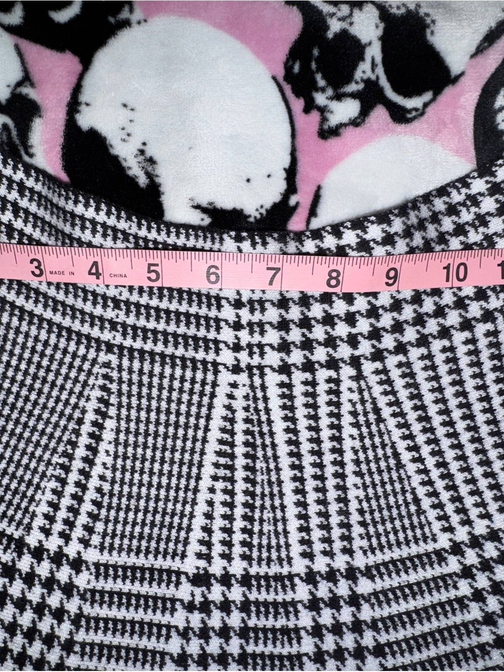 High-Waist Black & White Plaid Skater Skirt - Picture 5 of 7